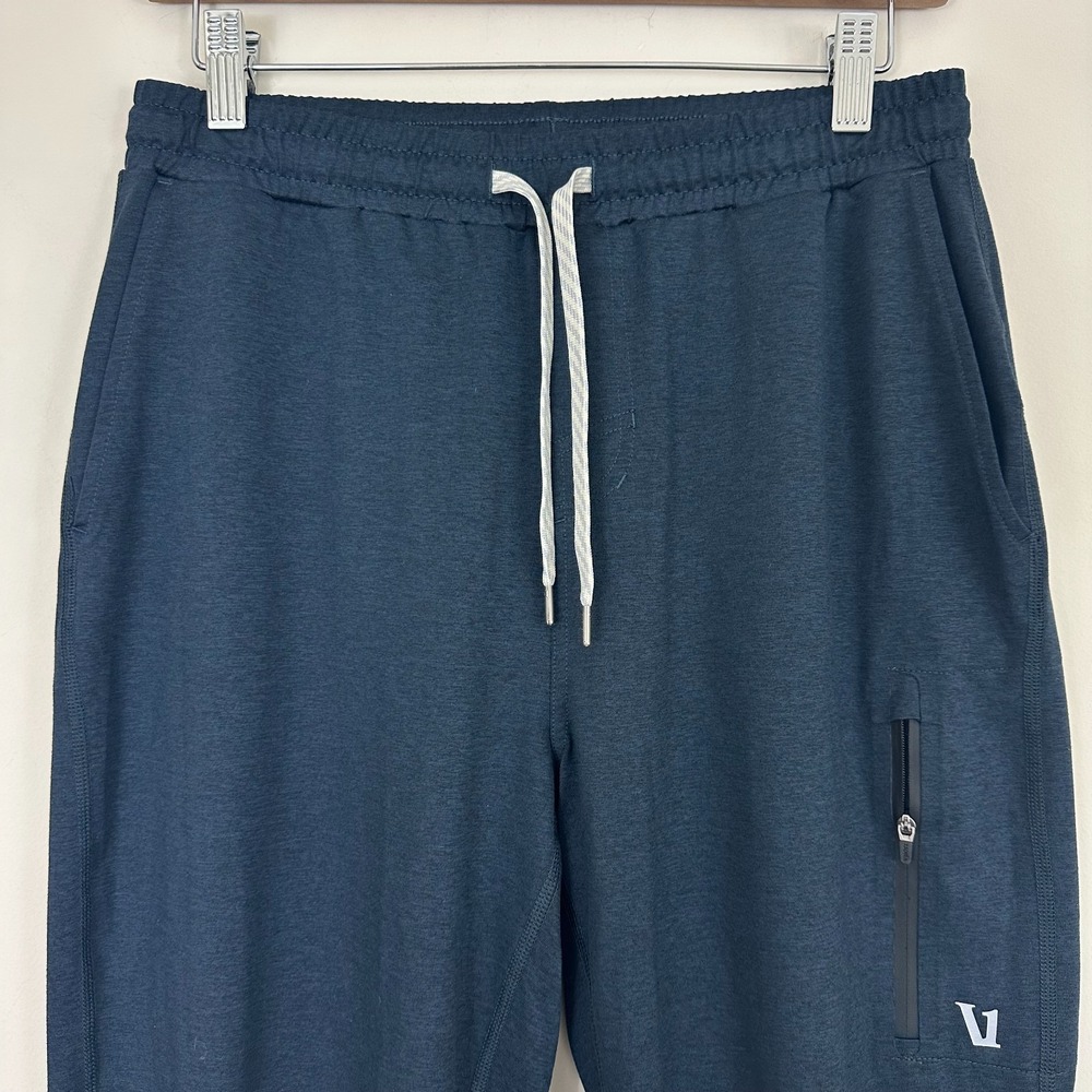 Vuori Sunday Jogger Pants V416 Ink Heather Stretch Tapered Leg Mens Small Blue